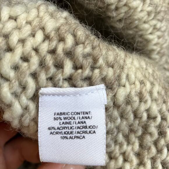 Derek Lam 10 Crosby Sz M Wool Alpaca Blend Chunky Knit Oversized Cardigan Cream - Picture 14 of 16